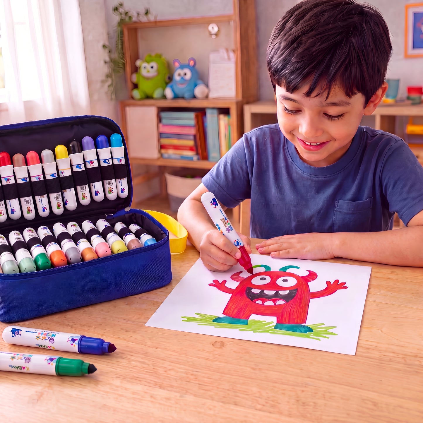 Kallam 24 Color Super Washable Child Safe Markers