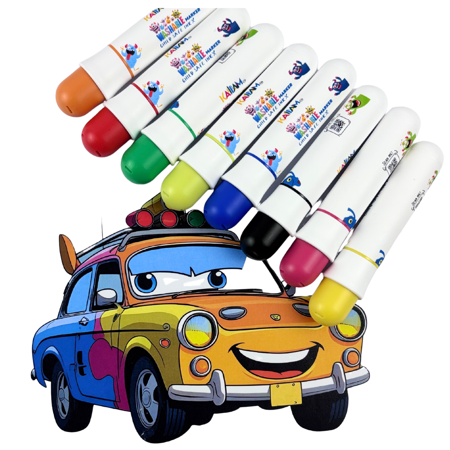 Kallam 24 Color Super Washable Child Safe Markers