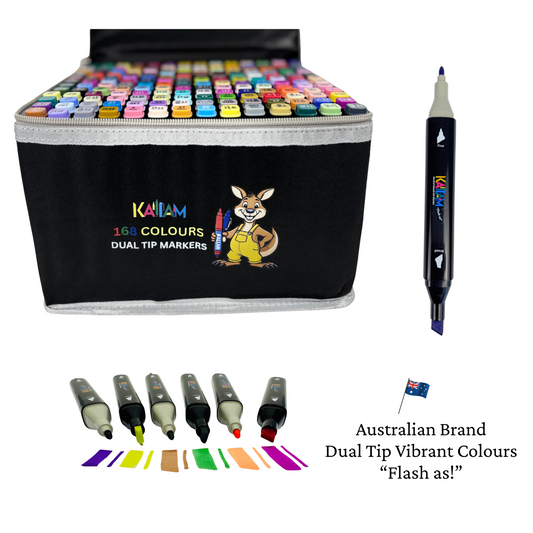 Kallam 168 Colors Dual Tip with Carrying Case